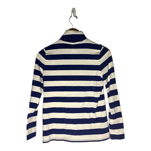 Talbots Navy Stripe Long Sleeve Turtleneck - Picture 2 of 5
